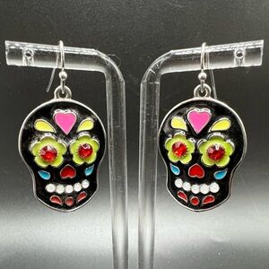 Sugar Skull Earrings Day Of The Dead Dia de Muertos Cinco de Mayo